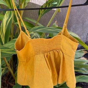 yellow top with tie detailing